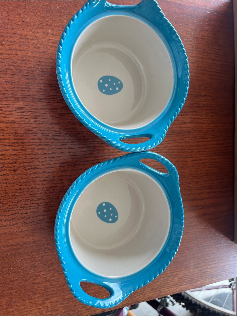 Temp-Tations Cream and Turquoise Polka Dot Nesting Bowls